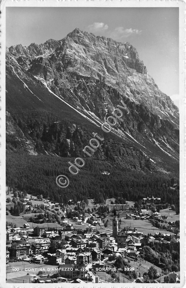 Cartolina Cortina panorama Monte Sorapis 