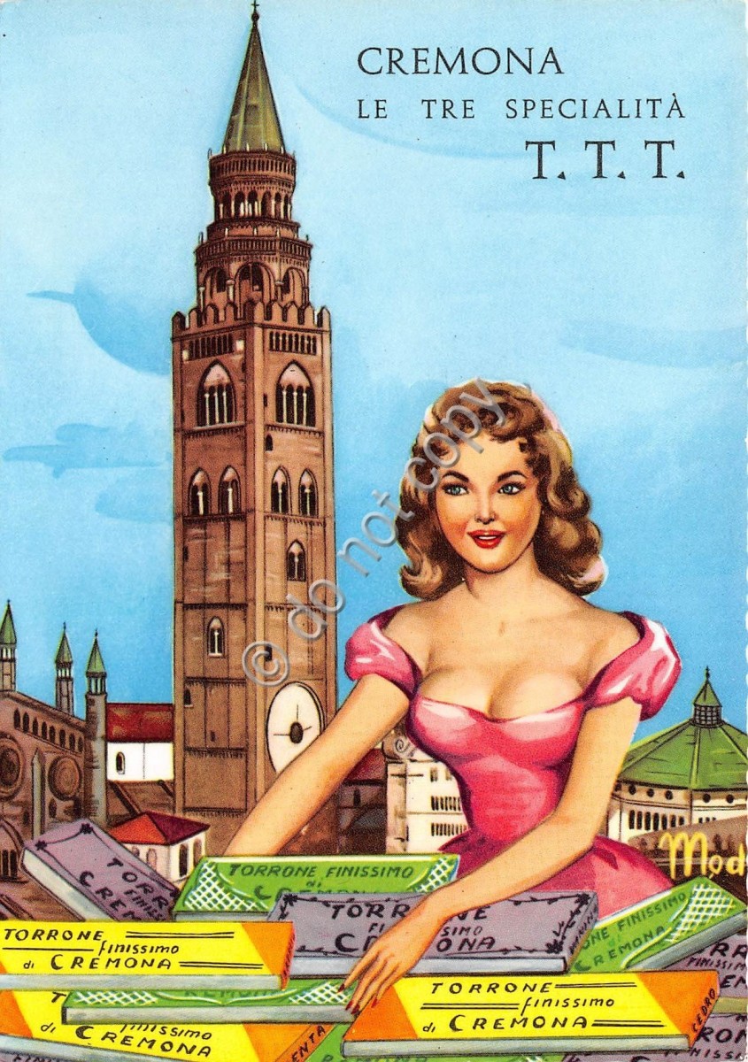 Italy: Cartolina Cremona le tre specialità TTT Illustrata
