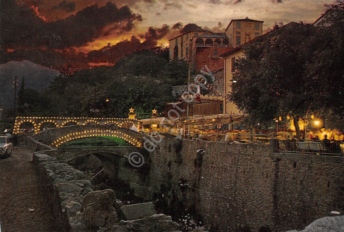 Cartolina Loano Borgo Castello Notturno 1972 