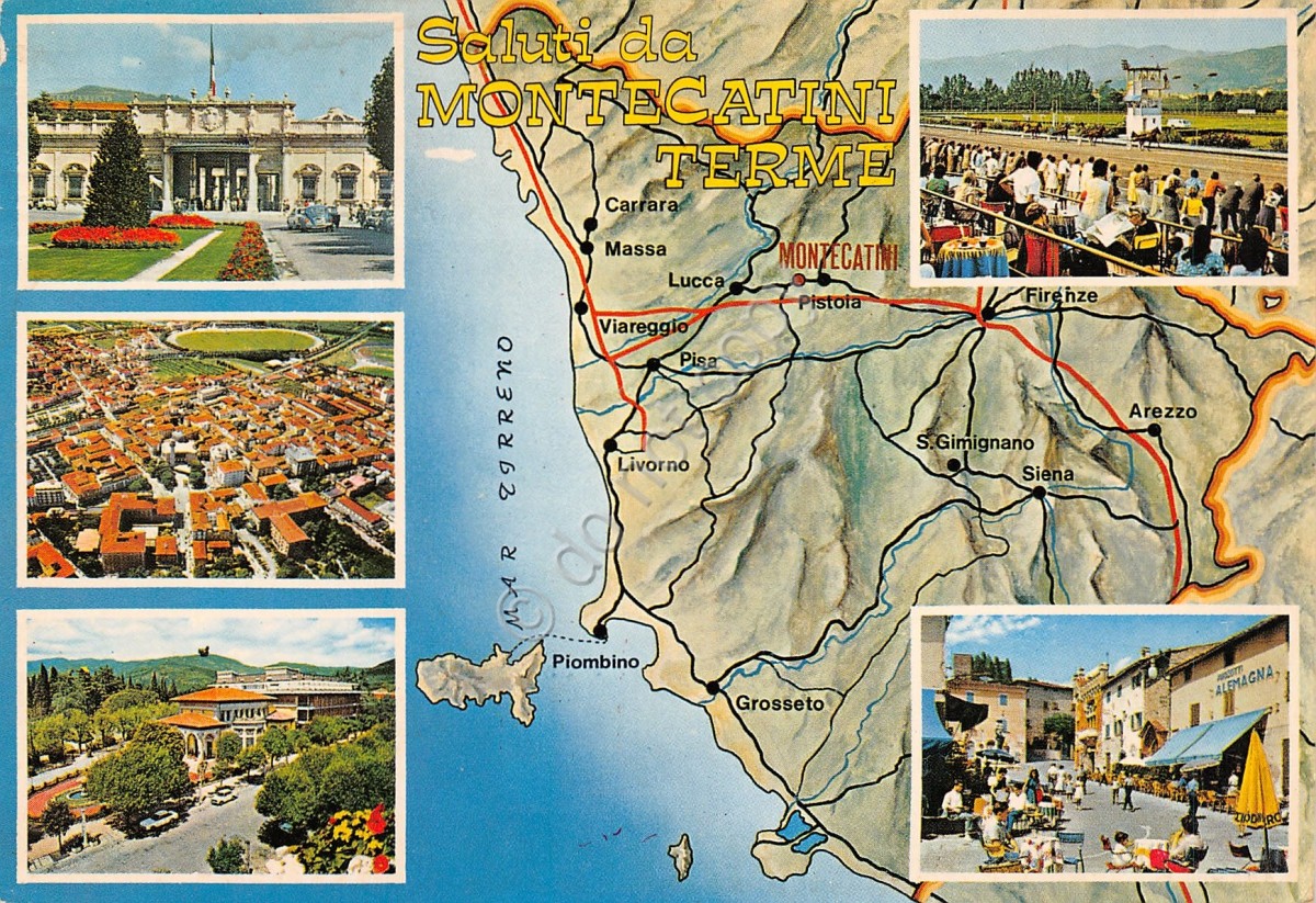 Del Sur Coca Minúsculo Cartoline: Cartolina Montecatini Terme vedute e mappa 1978 (Pistoia)