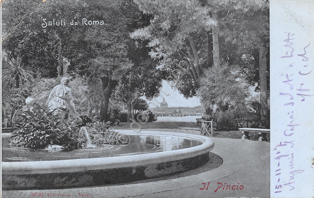 Cartolina Roma il Pincio 1907