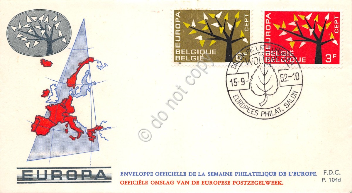 FDC - Belgio 1962 - Europa C.E.P.T. - non viaggiata