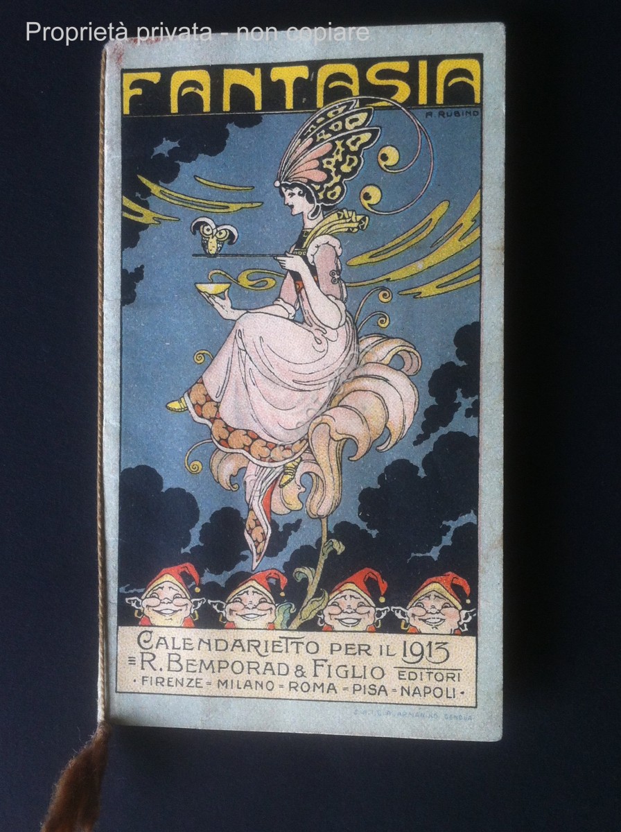 A. Rubino - 1913 - Rarissimo calendarietto Fantasia - Bemporad e Figlio Editori