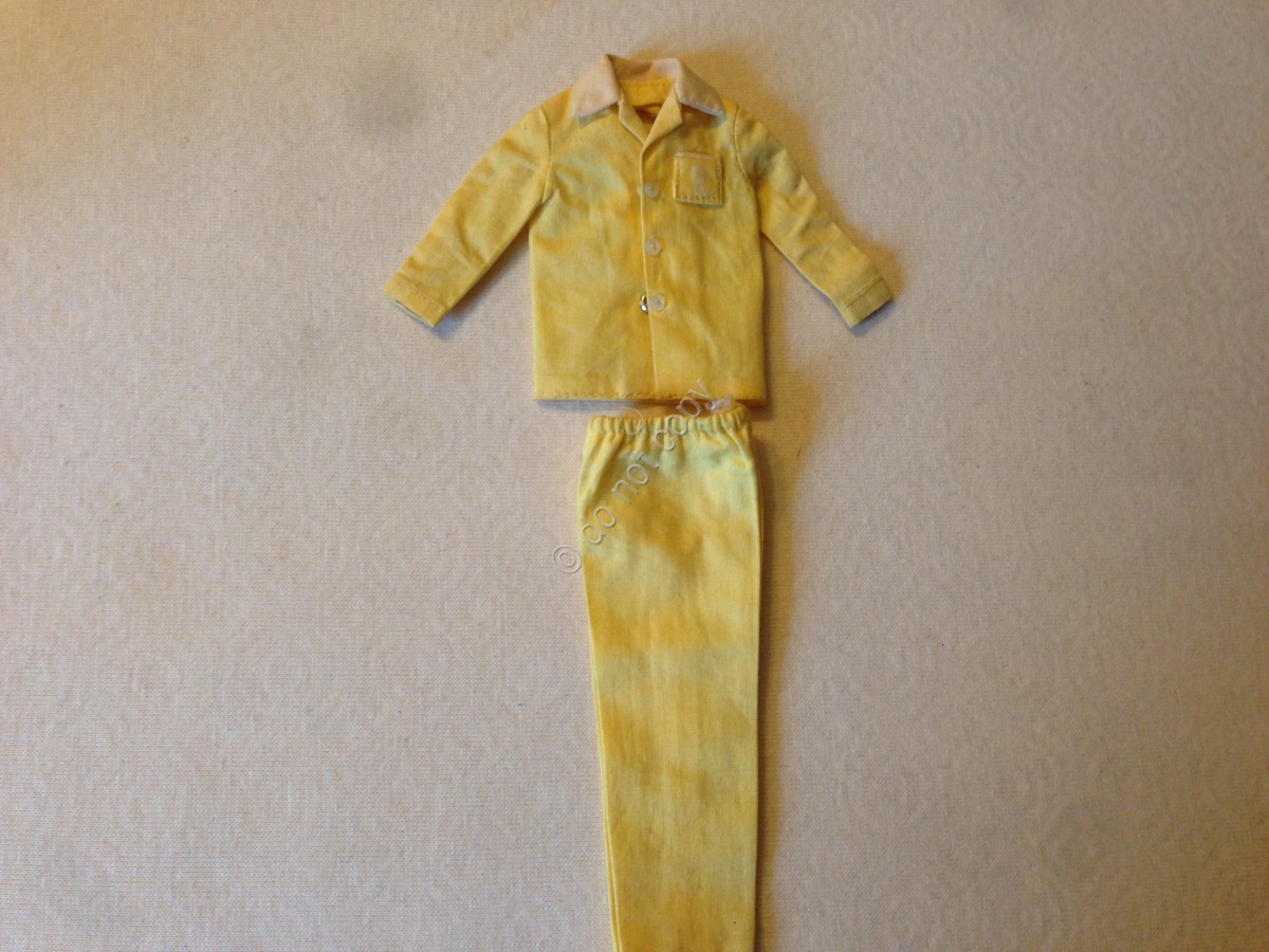 ORIGINAL BARBIE VINTAGE CLOTH RICKY Doll yellow Pajamas 