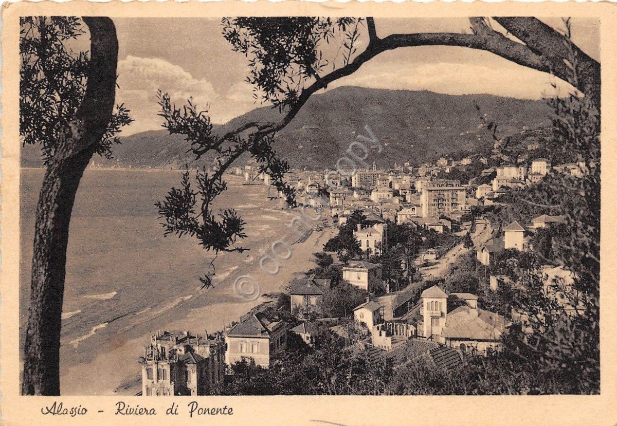 Cartolina Alassio Panorama dall'alto Ed Brunner 