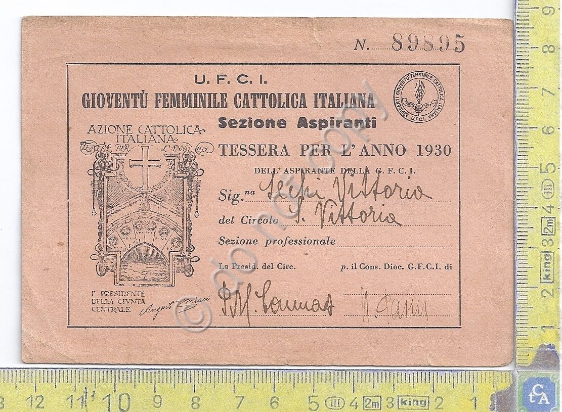 Azione Cattolica Italiana - Gioventù Femminile - Sezione Aspiranti - 1930