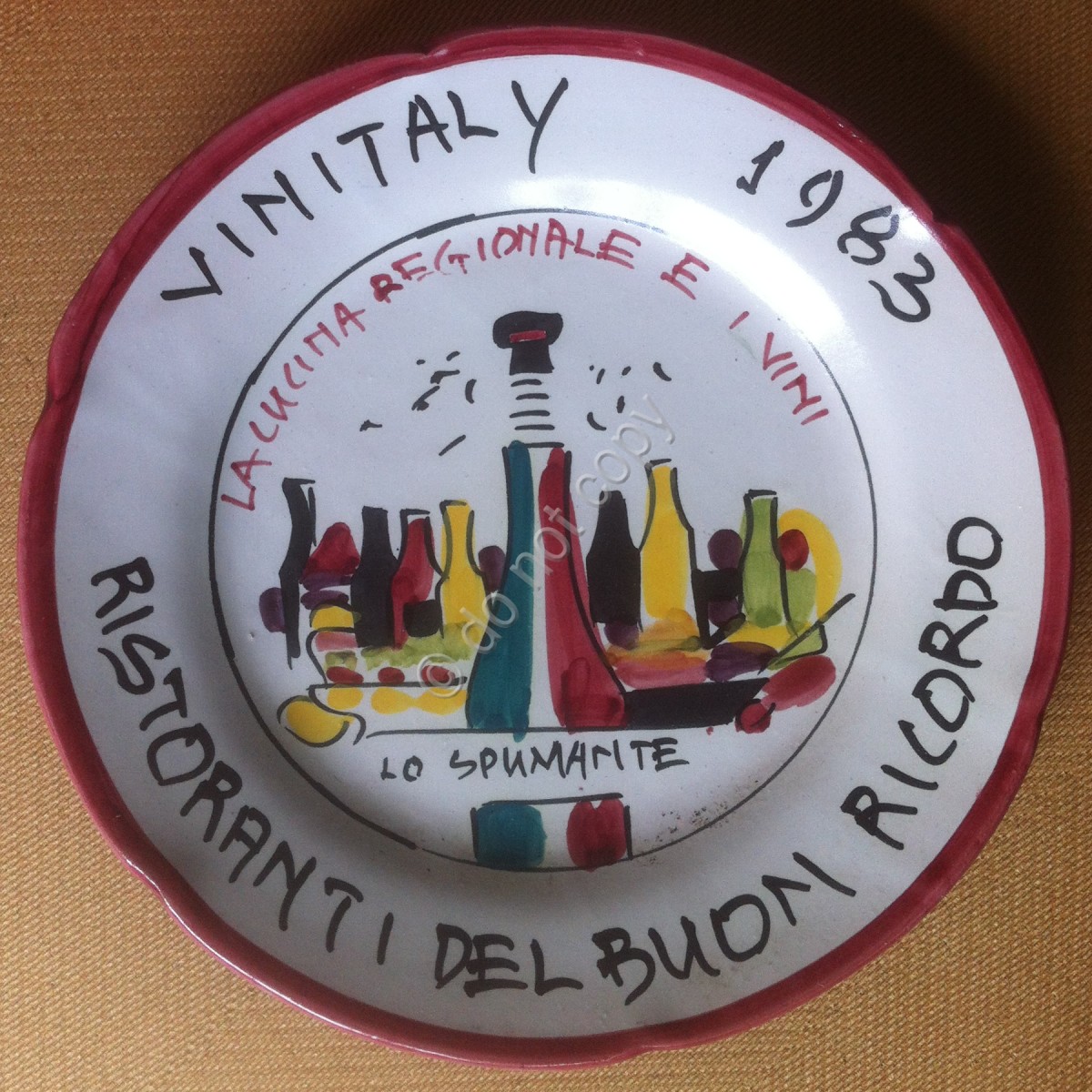 Piatto Buon Ricordo - Vinitaly 1983 - Lo Spumate