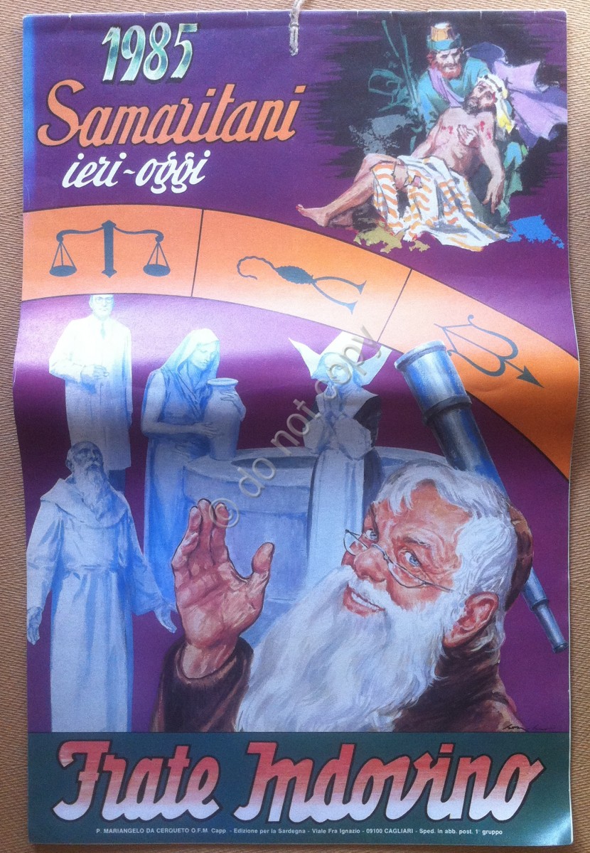 Calendario Frate Indovino 1985 - Samaritani ieri oggi - Edizione per la Sardegna